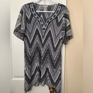 Catherine’s black & white beaded blouse